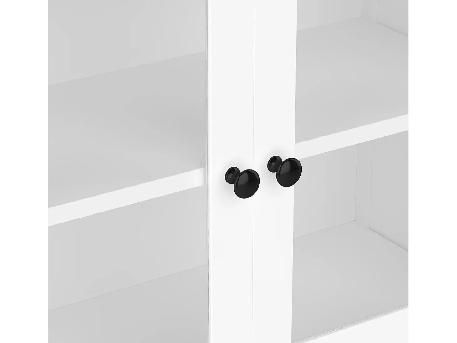 Armário alto para casa de banho com 4 portas - Madeira MDF - Branco