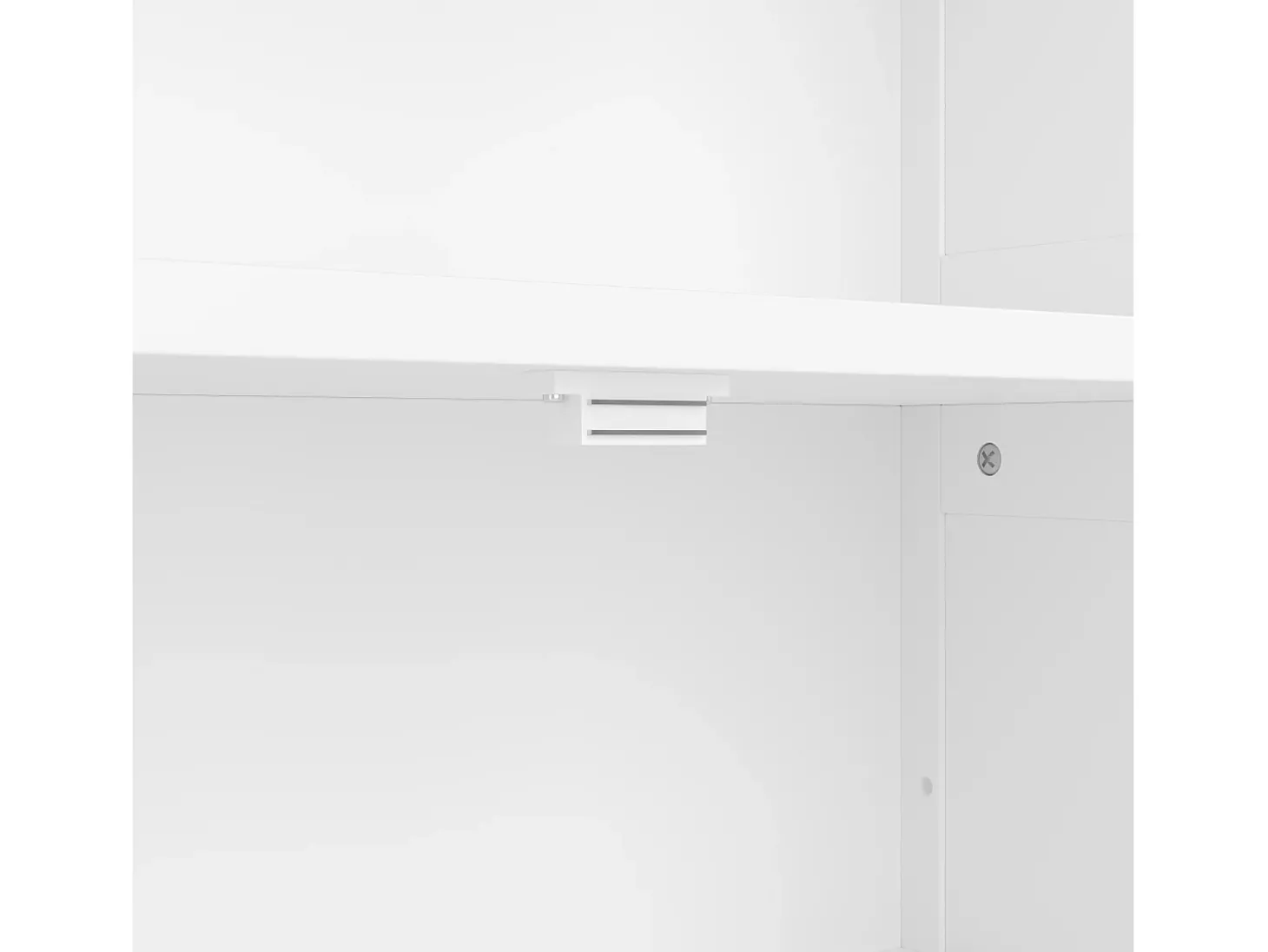 Armário alto para casa de banho com 4 portas - Madeira MDF - Branco