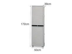 Armário ao ar livre Dbeghetti, Armário multiuso, Armário de lavanderia, Armário ao ar livre, 100% Made in Italy, Cinza claro, 50x39h172 cm