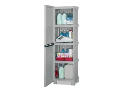 Armário ao ar livre Dbeghetti, Armário multiuso, Armário de lavanderia, Armário ao ar livre, 100% Made in Italy, Cinza claro, 50x39h172 cm
