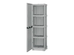 Armário ao ar livre Dbeghetti, Armário multiuso, Armário de lavanderia, Armário ao ar livre, 100% Made in Italy, Cinza claro, 50x39h172 cm