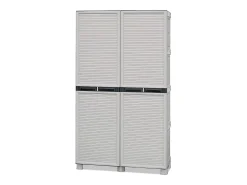 Armário ao ar livre Dbeghett, Armário multiuso, Armário de lavanderia,Armário ao ar livre, 100% Made in Italy, Cinza claro, 100x39h172 cm
