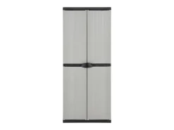 Armário arrumação jardim 3 prateleiras 68x40x168cm cinza/preto