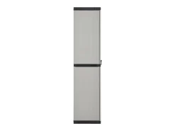Armário arrumação jardim 3 prateleiras 68x40x168cm cinza/preto