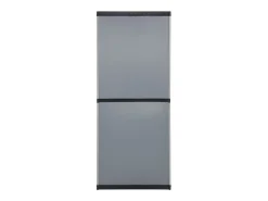 Armário arrumação jardim 3 prateleiras 68x40x168cm cinza/preto