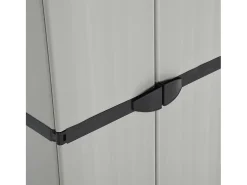 Armário arrumação jardim 3 prateleiras 68x40x168cm cinza/preto