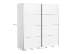 Armário Attilio de 2 portas, Móveis de quarto, Armário, Armário, 182x64 h202 cm, Branco