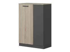 Armário auxiliar de escritório estilo industrial Blacky com 2 portas 80x116x40 cm