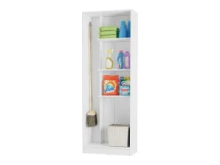 Armário auxiliar multiuso com 2 portas dobráveis, branco fosco, 61 x 170 cm
