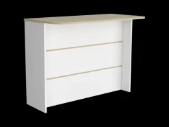 Armário bar de cozinha em melamina Fendi com três prateleiras, 90 X 120 X 60 cm, Branco / Mel