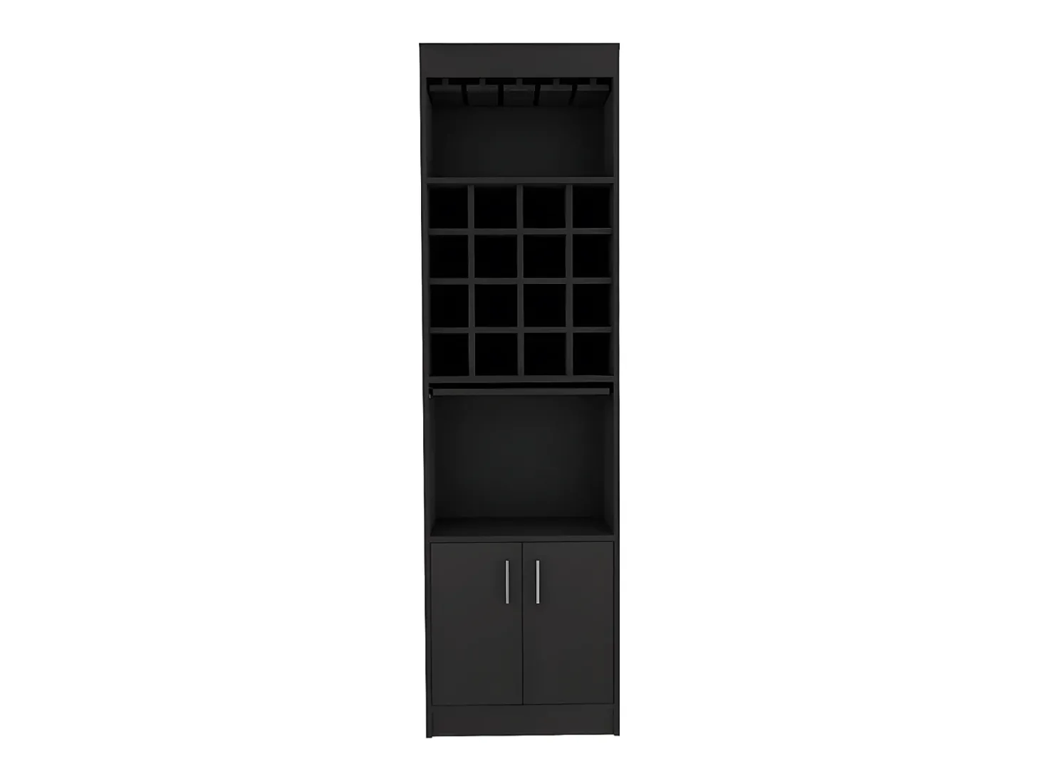 Armário bar Kava Beijing com mesa extensível, 180.59 cm X 50.8 cm X 33.78 cm , Preto