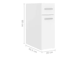 Armário boticário 20x45,5x60 cm derivados de madeira branco