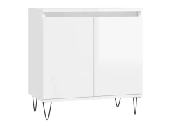 Armário casa banho 58x33x60 cm deriv. madeira branco brilhante