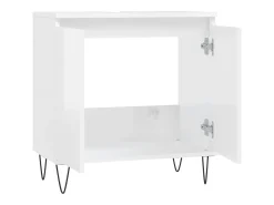 Armário casa banho 58x33x60 cm deriv. madeira branco brilhante