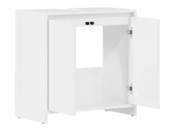 Armário casa de banho 60x33x61 cm contrapl. branco brilhante