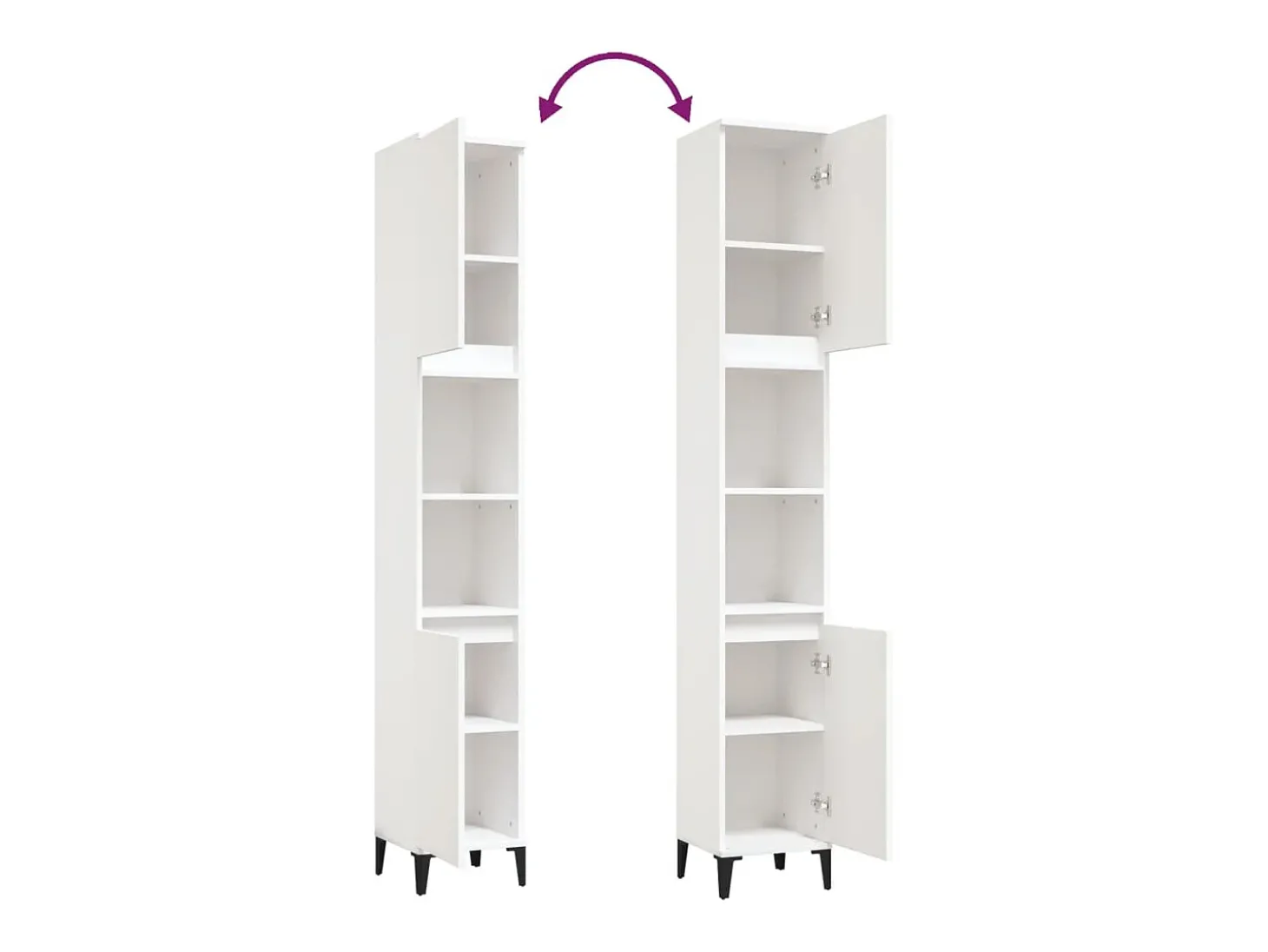 Armário casa de banho 30x30x190 cm derivados de madeira branco
