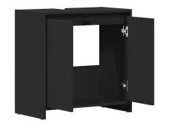 Armário casa de banho 60x33x61 cm contraplacado preto