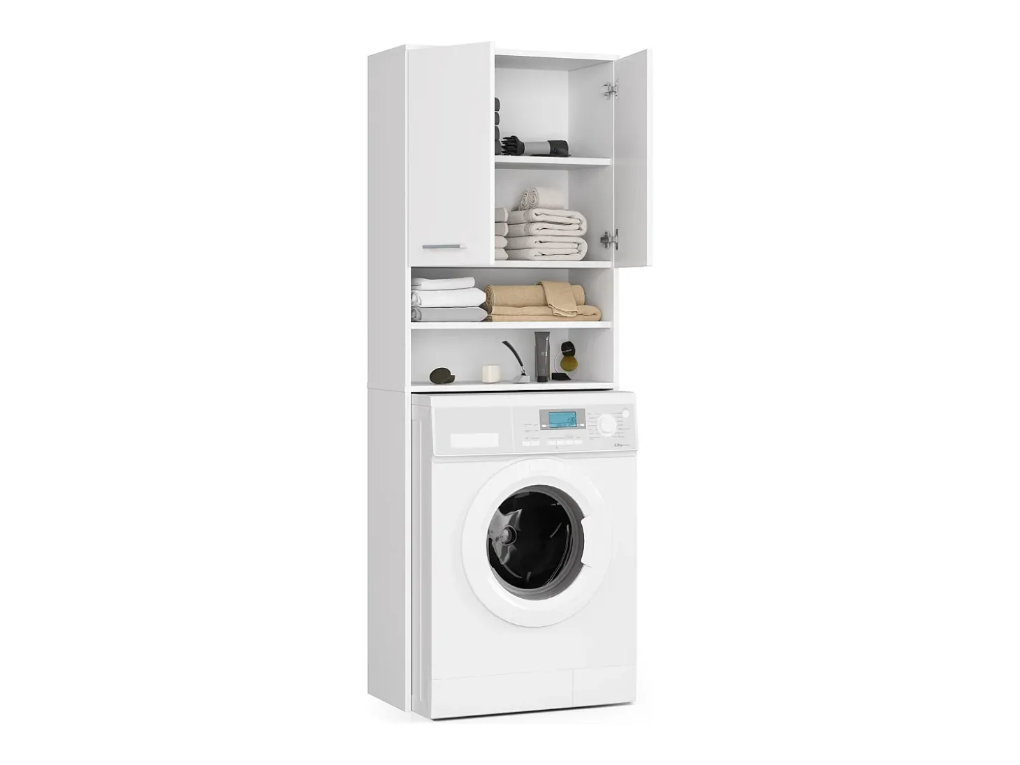 Armário Coluna FIN Branco para Lavanderia - 64x180 cm