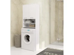 Armário Coluna FIN Branco para Lavanderia - 64x180 cm