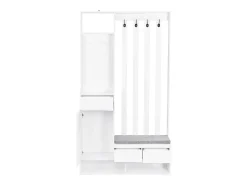 Armário com 3 gavetas, 1 porta e sapateira - 100 x 35 x 180 cm - MDF - Branco