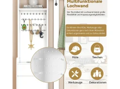 Armário com 3 gavetas, 1 porta e sapateira - 100 x 35 x 180 cm - MDF - Branco
