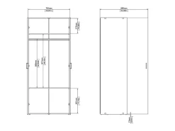 Armário com duas portas de batente com duas prateleiras internas e barra para cabide, cor branco, medidas 77 x 175 x 49 cm