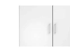 Armário com duas portas de batente com duas prateleiras internas e barra para cabide, cor branco, medidas 77 x 175 x 49 cm