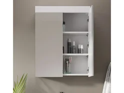 Armário com espelho de casa de banho branco 60x17x77 luna