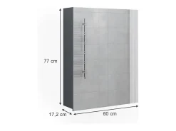 Armário com espelho de casa de banho antracite alto brilho 60x17.2x77 fredd