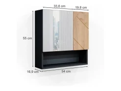 Armário com espelho de casa de banho carvalho goldkraft/antracite 54x16.9x55 irma