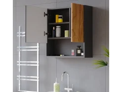 Armário com espelho de casa de banho carvalho goldkraft/antracite 54x16.9x55 irma