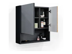 Armário com espelho de casa de banho carvalho goldkraft/antracite 54x16.9x55 irma
