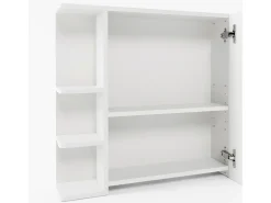 Armário com espelho de casa de banho branco 79.6x21.2x64 fynn