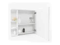 Armário com espelho de casa de banho branco 79.6x21.2x64 fynn