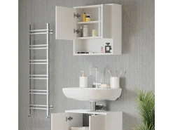 Armário com espelho de casa de banho branco 54x16x53 agasta