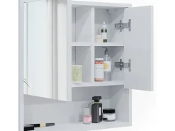 Armário com espelho de casa de banho branco 54x16x53 agasta