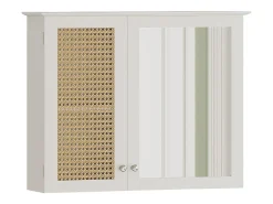 Armário com espelho de casa de banho branco 68x16.5x49 rosario