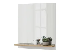 Armário com espelho de casa de banho branco/artesanal 60x14x67 marelle
