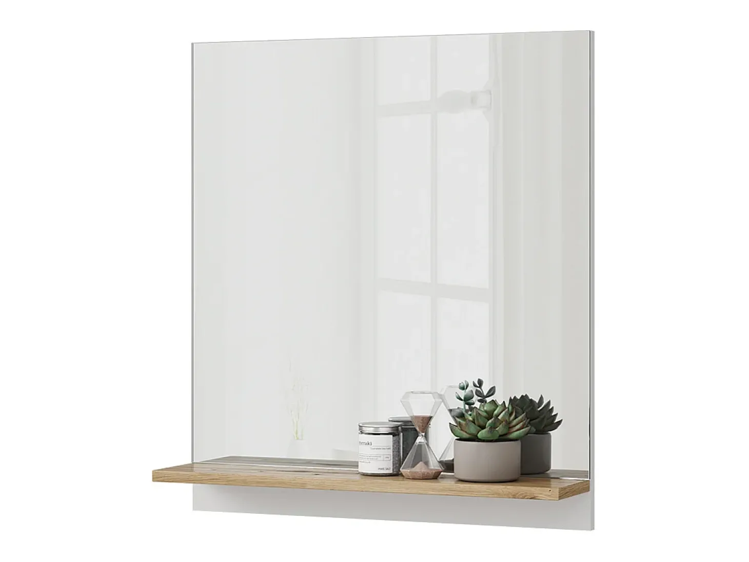 Armário com espelho de casa de banho branco/artesanal 60x14x67 marelle