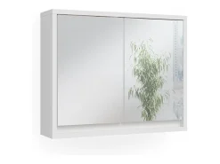Armário com espelho de casa de banho branco 55x14x45 mila