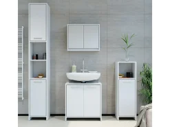 Armário com espelho de casa de banho branco 55x14x45 mila