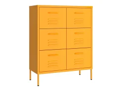 Armário com gavetas aço 80x35x101,5 cm amarelo mostarda