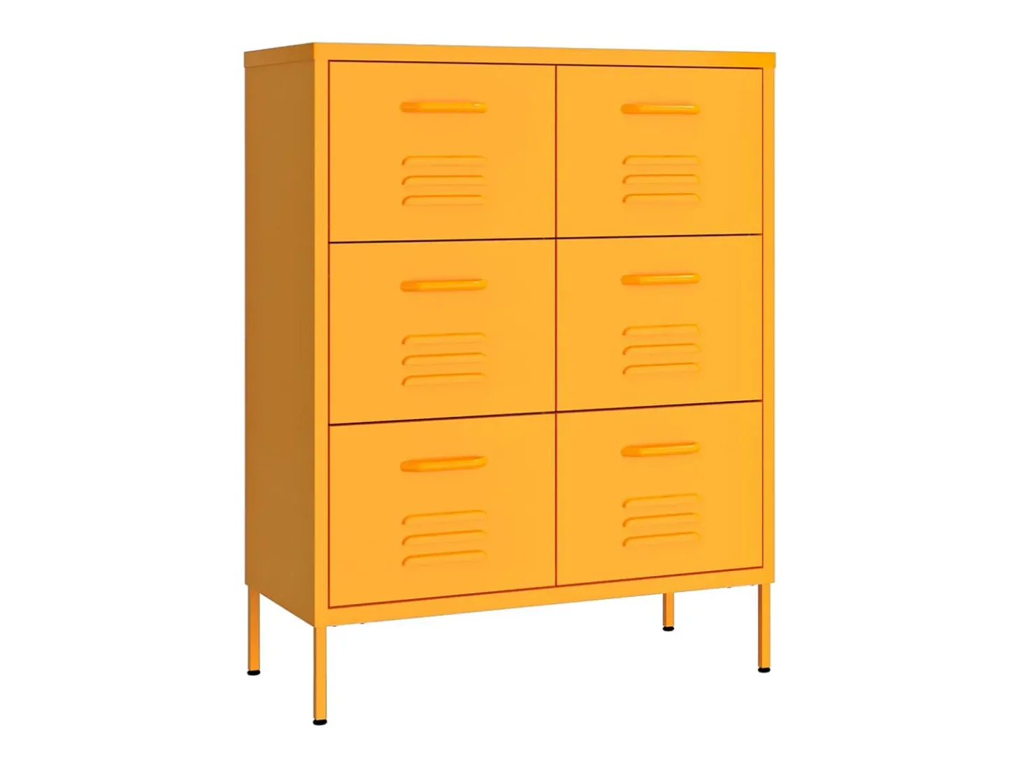 Armário com gavetas aço 80x35x101,5 cm amarelo mostarda