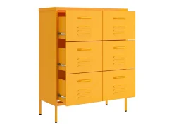 Armário com gavetas aço 80x35x101,5 cm amarelo mostarda