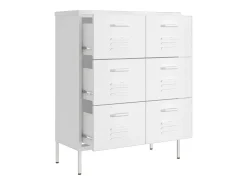 Armário com gavetas aço 80x35x101,5 cm branco