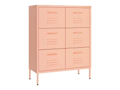 Armário com gavetas aço 80x35x101,5 cm rosa