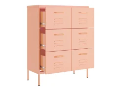 Armário com gavetas aço 80x35x101,5 cm rosa