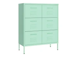 Armário com gavetas aço 80x35x101,5 cm verde-hortelã