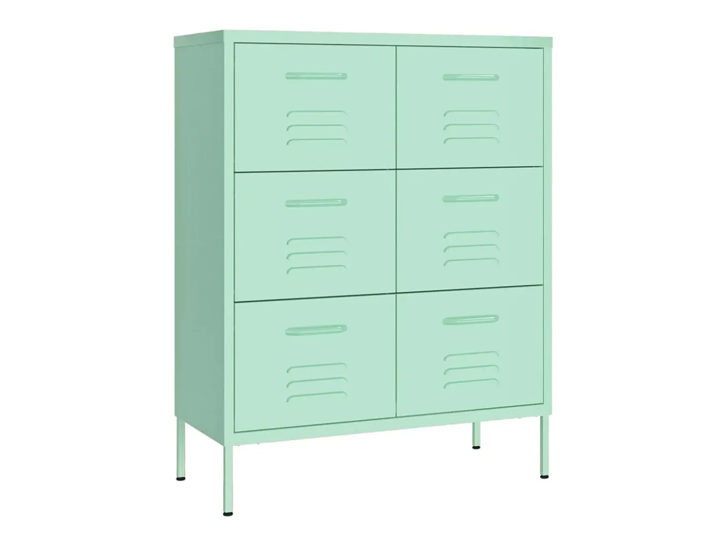 Armário com gavetas aço 80x35x101,5 cm verde-hortelã