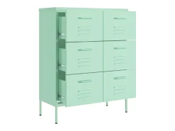Armário com gavetas aço 80x35x101,5 cm verde-hortelã